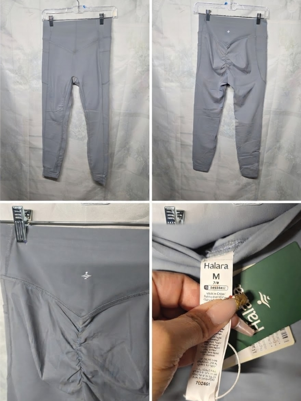 HALARA Women's Gray Cinch-Back, Butt Lift Active Joggers